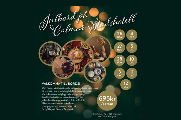 Julbord p&aring; Calmar Stadshotell i KALMAR | Julbordsportalen.se