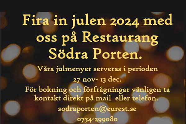 Julbord på Restaurang Södra Porten i MÖLNDAL | Julbordsportalen.se