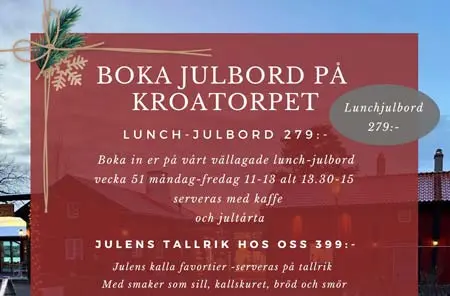 Julbord p&aring; Kroatorpet Landhs konditori i HUSKVARNA | Julbordsportalen.se