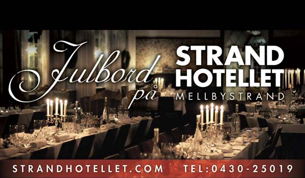 Julbord på Strandhotellet Mellbystrand i MELLBYSTRAND | Julbordsportalen.se