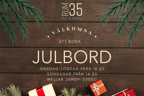 Julbord på Rum35 på Sjögärde GK i FRILLESÅS | Julbordsportalen.se